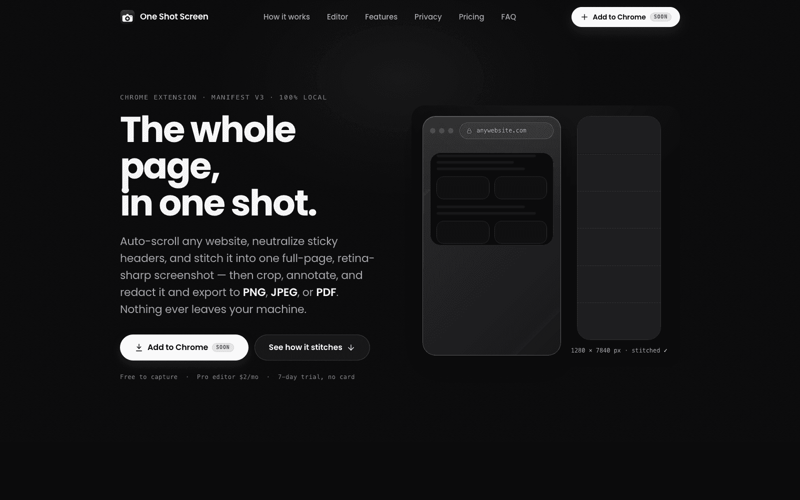 OneShotScreen — screenshot